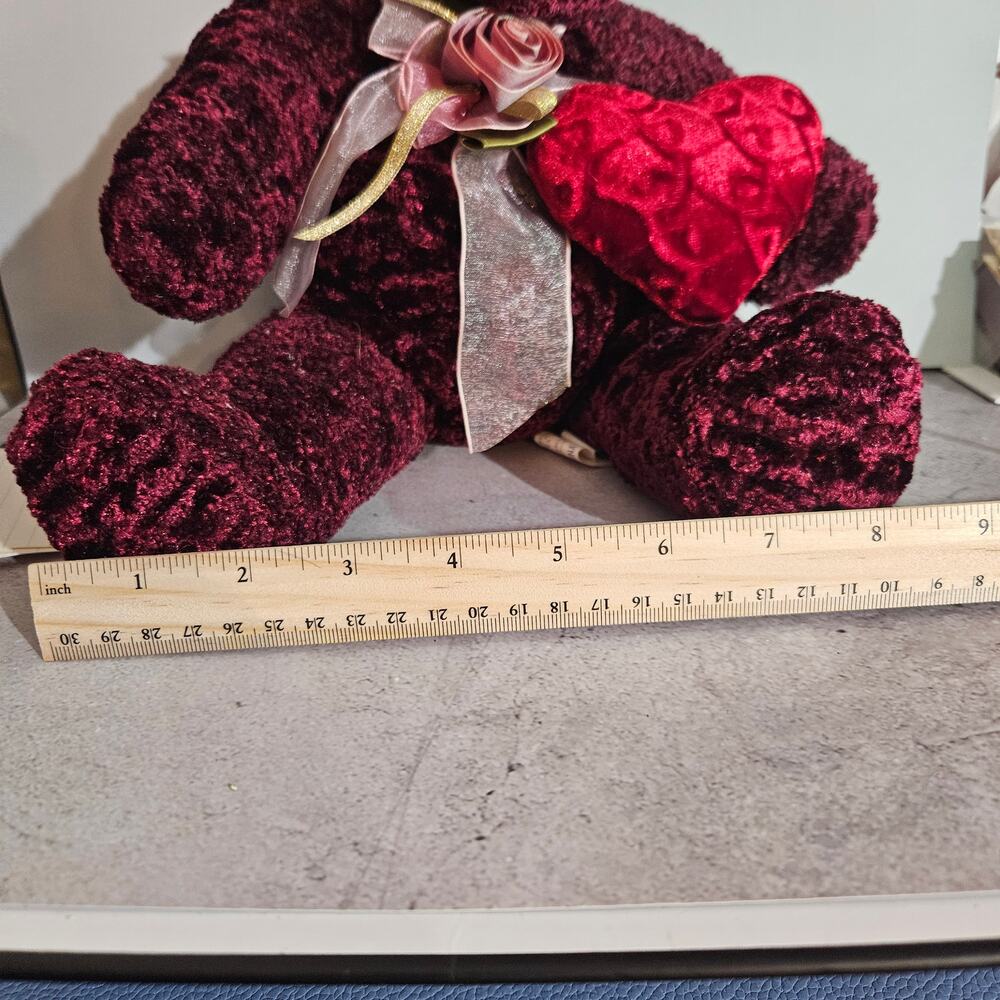 Dan Dee Collectors Choice Dear Plush Purple 15" Valentines - Picture 5 of 5